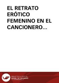 Portada:EL RETRATO ERÓTICO FEMENINO EN EL CANCIONERO EXTREMEÑO: 5. “A MI NOVIA LE PICÓ” / Dominguez Moreno, José María