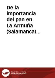 Portada:De la importancia del pan en La Armuña (Salamanca) (Parte I) / Sanchez Marcos, Marta