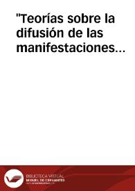 Portada:\"Teorías sobre la difusión de las manifestaciones orales en diferentes culturas\" / Lorenzo Velez, Antonio