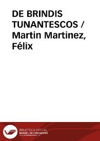 Portada:DE BRINDIS TUNANTESCOS / Martin Martinez, Félix