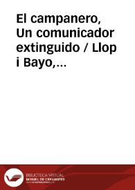 Portada:El campanero, Un comunicador extinguido / Llop i Bayo, Françesc