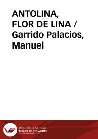 Portada:ANTOLINA, FLOR DE LINA / Garrido Palacios, Manuel