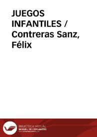 Portada:JUEGOS INFANTILES / Contreras Sanz, Félix