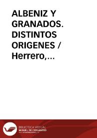 Portada:ALBENIZ Y GRANADOS. DISTINTOS ORIGENES / Herrero, Fernando