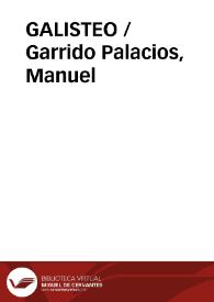 Portada:GALISTEO / Garrido Palacios, Manuel