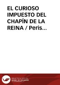Portada:EL CURIOSO IMPUESTO DEL CHAPÍN DE LA REINA / Peris Barrio, Alejandro