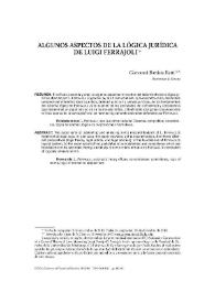Portada:Algunos aspectos de la lógica jurídica de Luigi Ferrajoli / Giovanni Battista Ratti