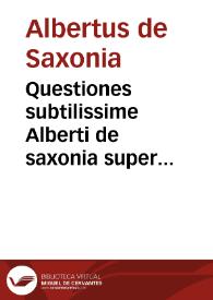 Portada:Questiones subtilissime Alberti de saxonia super libros posteriorum