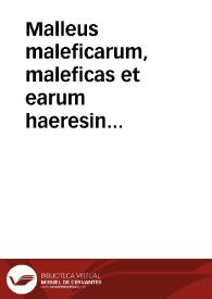 Portada:Malleus maleficarum, maleficas et earum haeresin framea conterens :