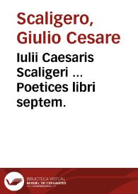 Portada:Iulii Caesaris Scaligeri ... Poetices libri septem.
