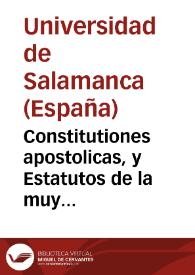 Portada:Constitutiones apostolicas, y Estatutos de la muy insigne Vniversidad de Salamanca