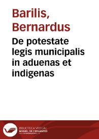 Portada:De potestate legis municipalis in aduenas et indigenas