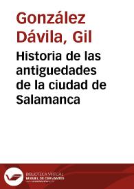 Portada:Historia de las antiguedades de la ciudad de Salamanca