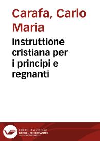 Portada:Instruttione cristiana per i principi e regnanti