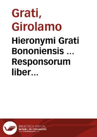 Portada:Hieronymi Grati Bononiensis ... Responsorum liber primus [ -secundus]