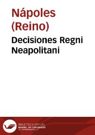 Portada:Decisiones Regni Neapolitani