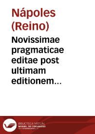 Portada:Novissimae pragmaticae editae post ultimam editionem anni M.DC.LXXXII