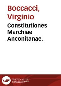 Portada:Constitutiones Marchiae Anconitanae,
