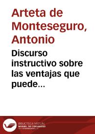 Portada:Discurso instructivo sobre las ventajas que puede conseguir la industria de Aragón con la nueva ampliación de puertos concedida por S. M. para el comercio de América