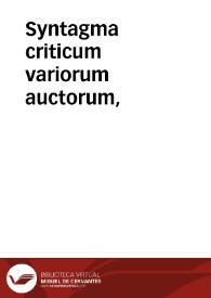 Portada:Syntagma criticum variorum auctorum,