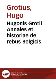 Portada:Hugonis Grotii Annales et historiae de rebus Belgicis