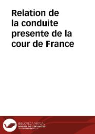 Portada:Relation de la conduite presente de la cour de France