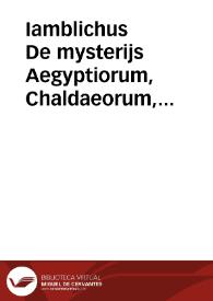 Portada:Iamblichus De mysterijs Aegyptiorum, Chaldaeorum, Assyriorum