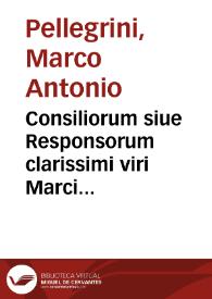 Portada:Consiliorum siue Responsorum clarissimi viri Marci Antonii Peregrini ... volumen quartum