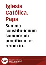 Portada:Summa constitutionum summorum pontificum et rerum in ecclesia Romana gestarum à Gregorio IX, vsque ad Sixtum V