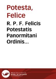 Portada:R. P. F. Felicis Potestatis Panormitani Ordinis Minorum S. Francisci de Observantia ministri provincialis ... Examen ecclesiasticum