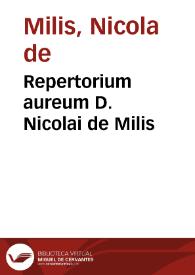 Portada:Repertorium aureum D. Nicolai de Milis