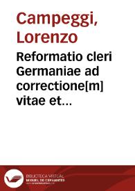 Portada:Reformatio cleri Germaniae ad correctione[m] vitae et morum, ac ad remouendos abusus