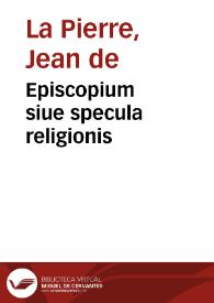 Portada:Episcopium siue specula religionis