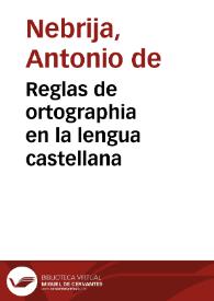 Portada:Reglas de ortographia en la lengua castellana