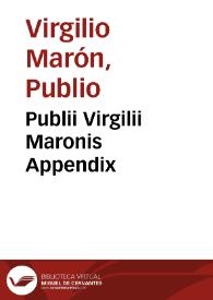 Portada:Publii Virgilii Maronis Appendix