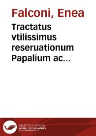 Portada:Tractatus vtilissimus reseruationum Papalium ac legatorum