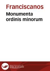 Portada:Monumenta ordinis minorum