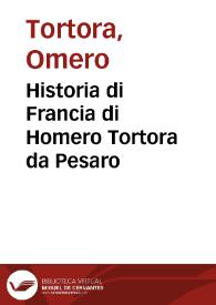Portada:Historia di Francia di Homero Tortora da Pesaro