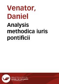 Portada:Analysis methodica iuris pontificii
