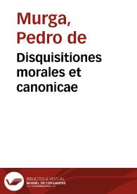 Portada:Disquisitiones morales et canonicae