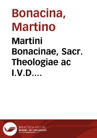 Portada:Martini Bonacinae, Sacr. Theologiae ac I.V.D. Vticensis episcopi, Tractatus de legitima Summi Pontificis electione