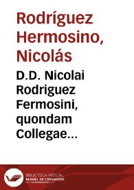 Portada:D.D. Nicolai Rodriguez Fermosini, quondam Collegae diui Aemiliani Salmanticae ... Tractatus quartus de exceptionibus