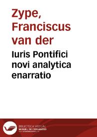 Portada:Iuris Pontifici novi  analytica enarratio