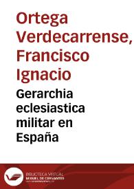 Portada:Gerarchia eclesiastica militar en España
