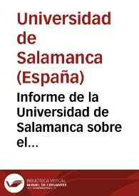 Portada:Informe de la Universidad de Salamanca sobre el proyecto del Código Penal, que van á discutir las Cortes estraordinarias [sic]