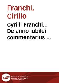 Portada:Cyrilli Franchi... De anno iubilei commentarius ...