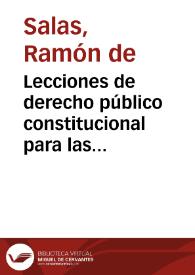 Portada:Lecciones de derecho público constitucional para las escuelas de España