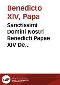Portada:Sanctissimi Domini Nostri Benedicti Papae XIV De synodo diocesana libri tredecim