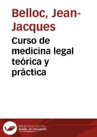 Portada:Curso de medicina legal teórica y práctica