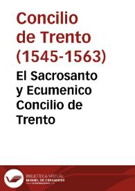 Portada:El Sacrosanto y Ecumenico Concilio de Trento